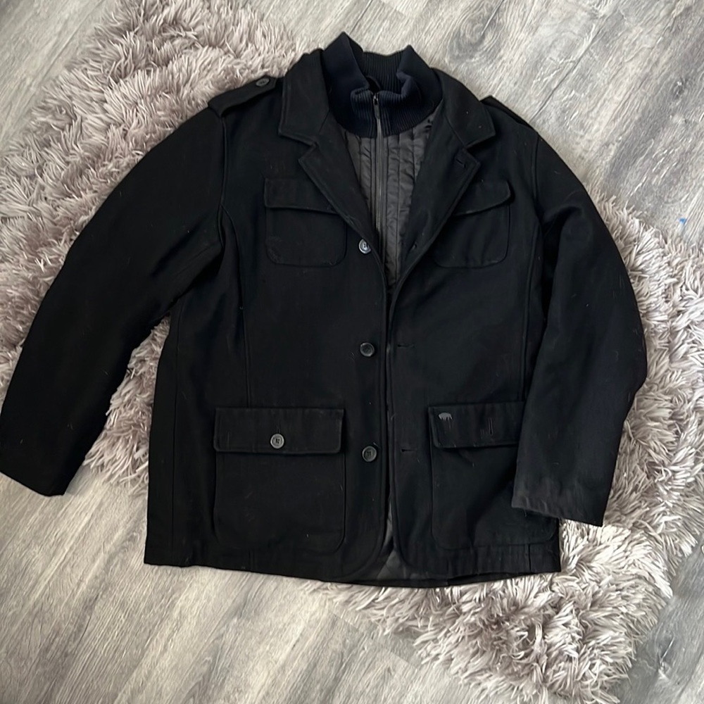 Buffalo David Bitton Wool Black Lined Pea Coat
Size Large